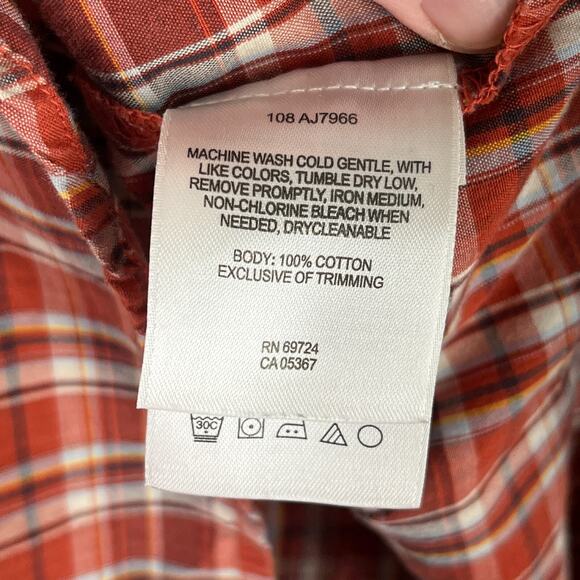 Columbia Mens Casual Button-Up‎ Shirt 2XT Tall Red Plaid Easy Care Short Sleeve - Picture 5 of 8